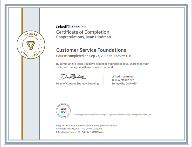 Customer Service Foundations (PMI)